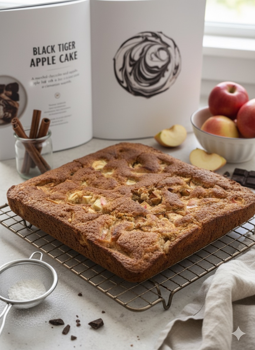 Black tiger apple cake